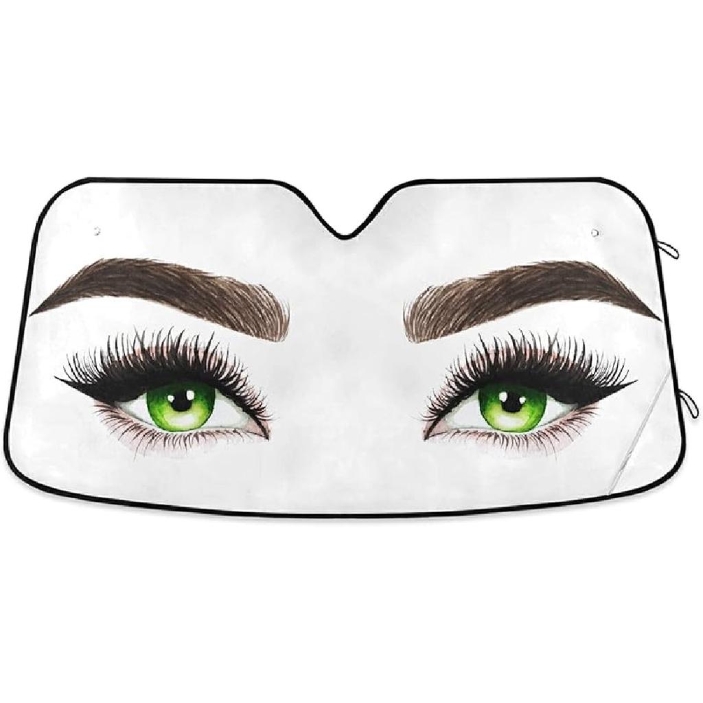 Colorful Paw Car Windshield Sun Shade Fun Animals Cat Dog Gradient Rainbow Footprint Foldable UV Ray Sun Visor Protector Sunshade to Keep Your