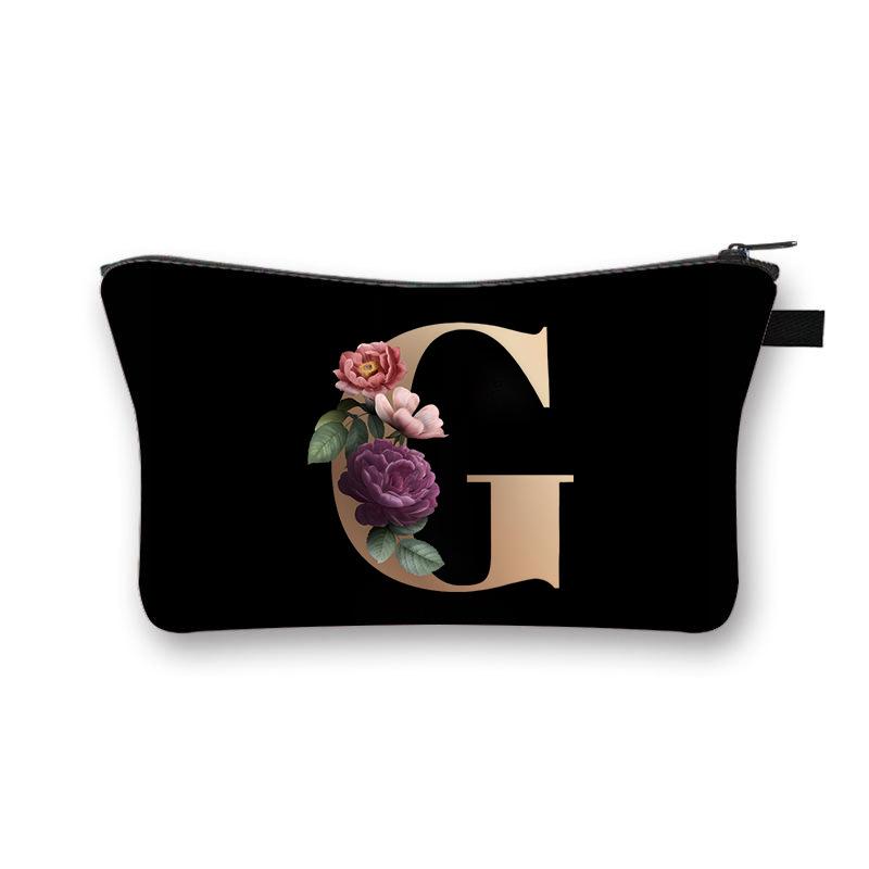 Alphabet Printed Change Bag Multifunctional Travel Storage Bag Elementary School Polyester Stationery Zipper Pencil Bag