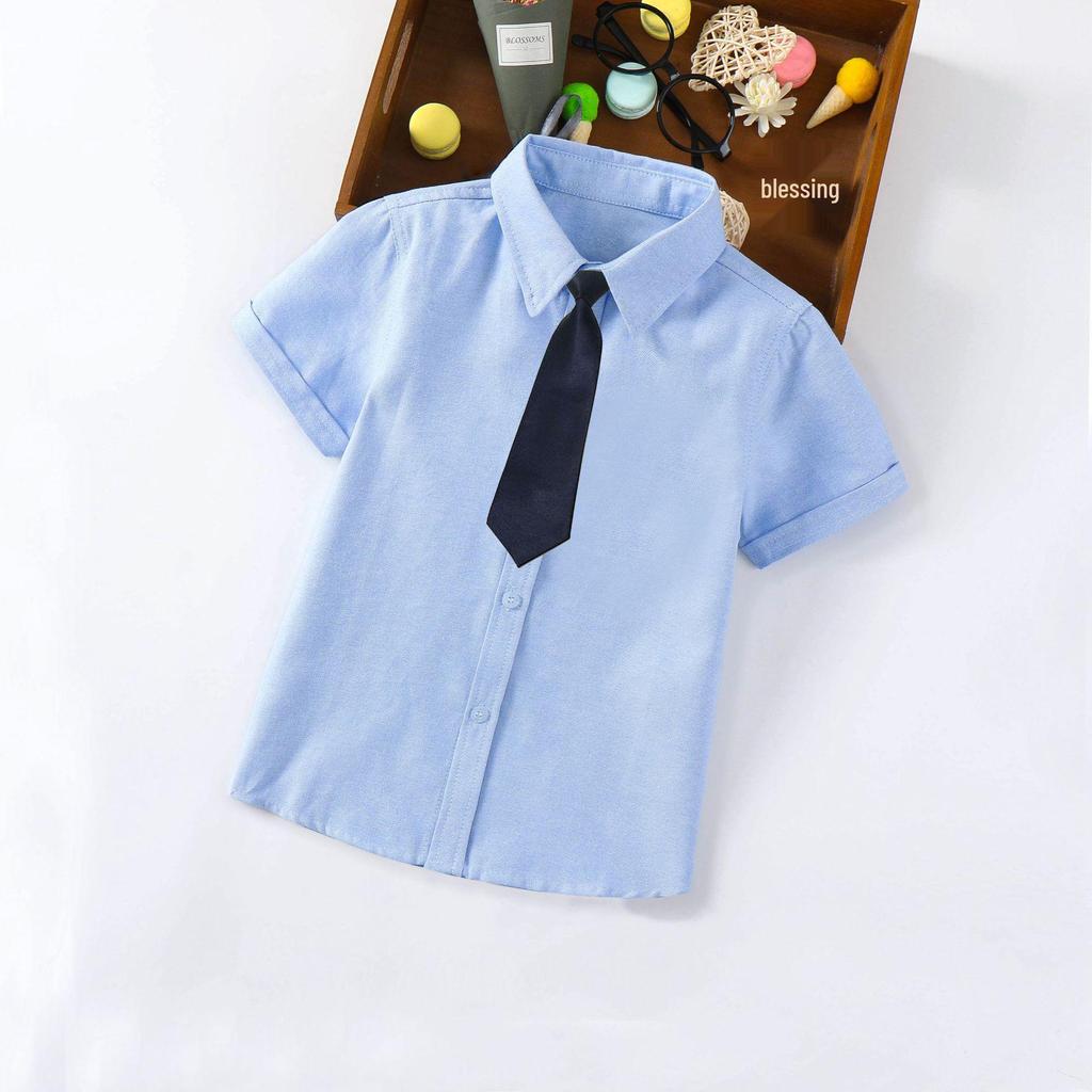 Baby Boys' White Short-Sleeve Performance Summer Shirt