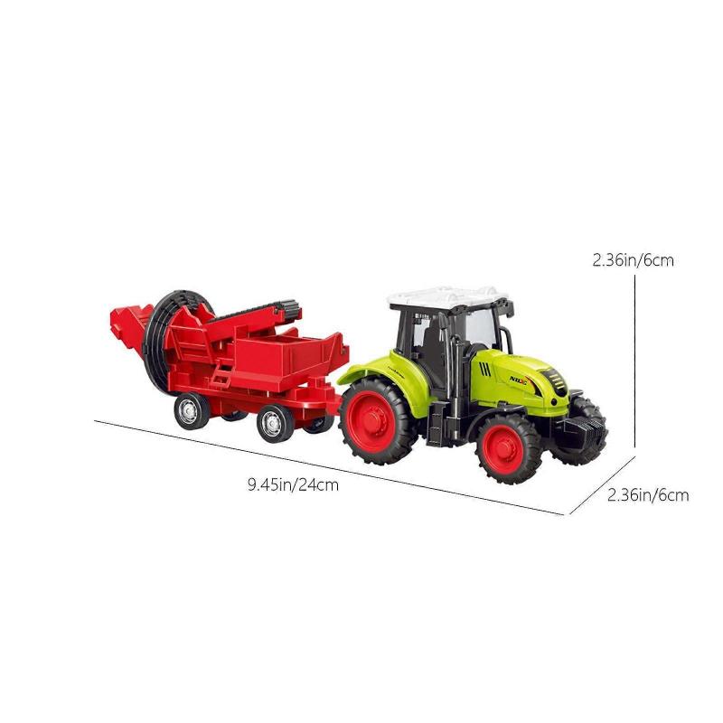 Farmer Tractor Toy Friction Powered Early Educational Toy Collectible Farm Toy Small Construction Vehicle For Children Gift Lumber Truck Toy Playsets