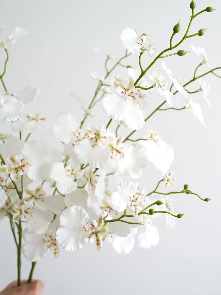 3PCS Realistic Dancing Lady Orchid Artificial Flowers Yellow Orchid Decor Home Modern Minimalist Chic Style Oncidium Orchid