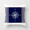 Home Decor Compass Anchor Pillow Cover Blue Mediterranean Cushion  Gift Sofa Office  Accessory Ornament 45x45cm