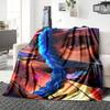 1Pc Fantasy Warrior Blue Hair Blanket Soft Throw Blanket For Home Bedroom Bed Sofa Travel Office Solid Christmas Blanket