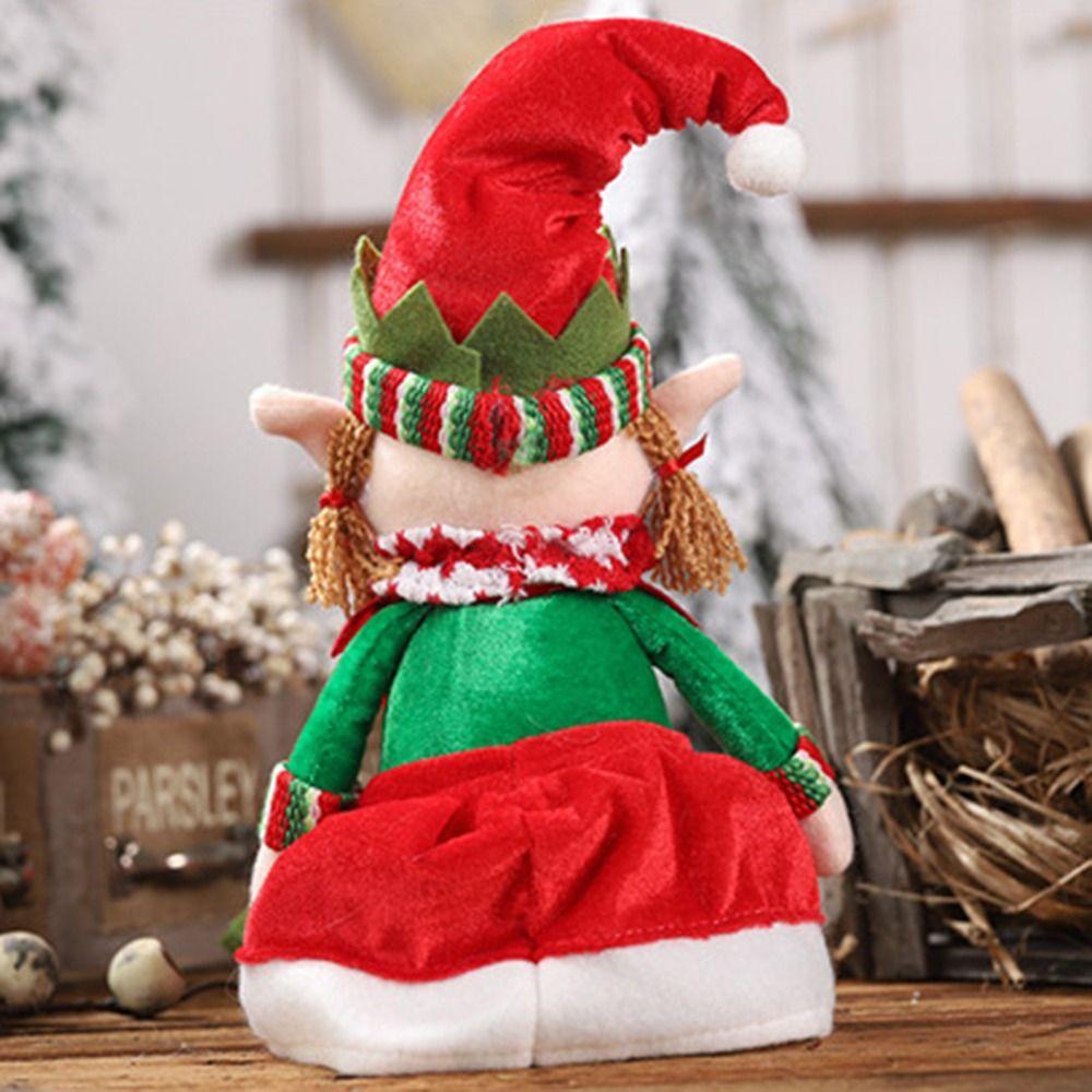 Ornaments Sitting Posture Boys and Girl Elf Toy Dolls Christmas Decoration Stuffed Doll Plush Doll