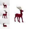 Stunning Christmas Reindeer Ornament Sparkling Burgundy Velvet Decorative Accent For Holiday Trees