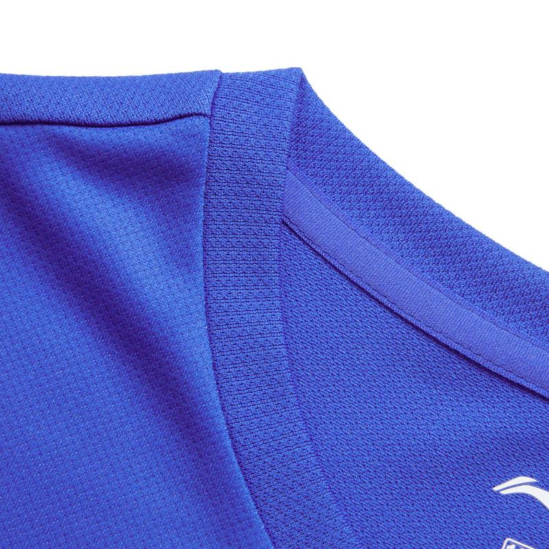 Seria Tenisa Stołowego Li Ning Miękki Wygodny Oddychający Sportowy Pulower Koszulka z Krótkim Rękawem Unisex Top Jasnoniebieski AATT077-1