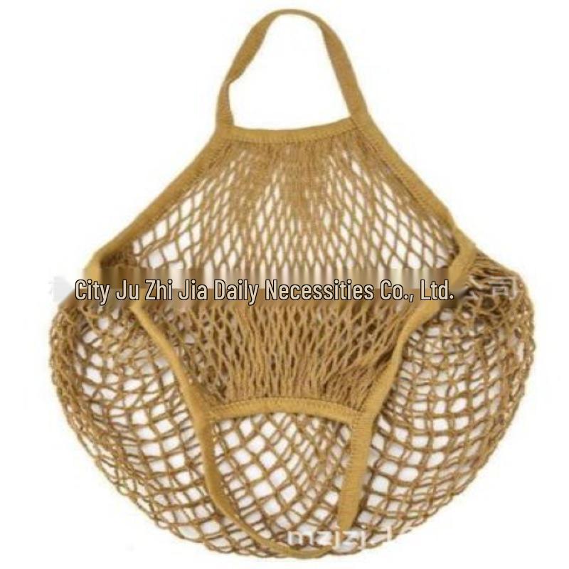 Foldable Pure Cotton Mesh Shopping Bag - Portable Handheld Fruit & Vegetable Storage
