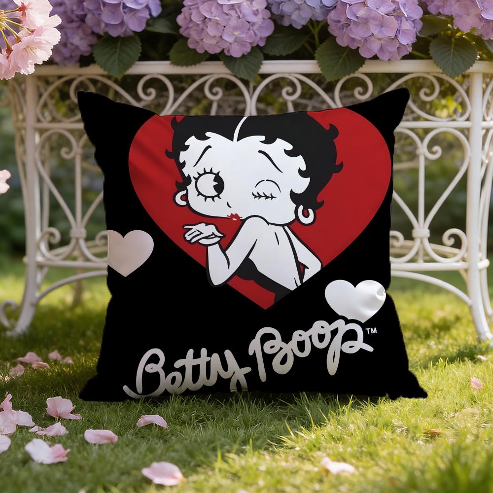 Cute B-Betty B-Boop Cushion Cover Home & Car Dual-Scene Pillow Cover: Reversible for Premium Comfort