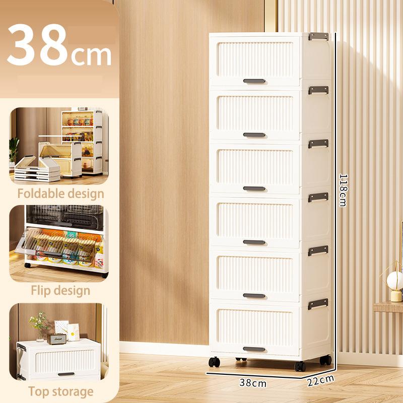 38/52CM Foldable Multi-Layer Storage Box 2/3/4/5/6 Layers Locker Multifunctional Living Room Cabinets Furniture Storage Shelf Folding Box