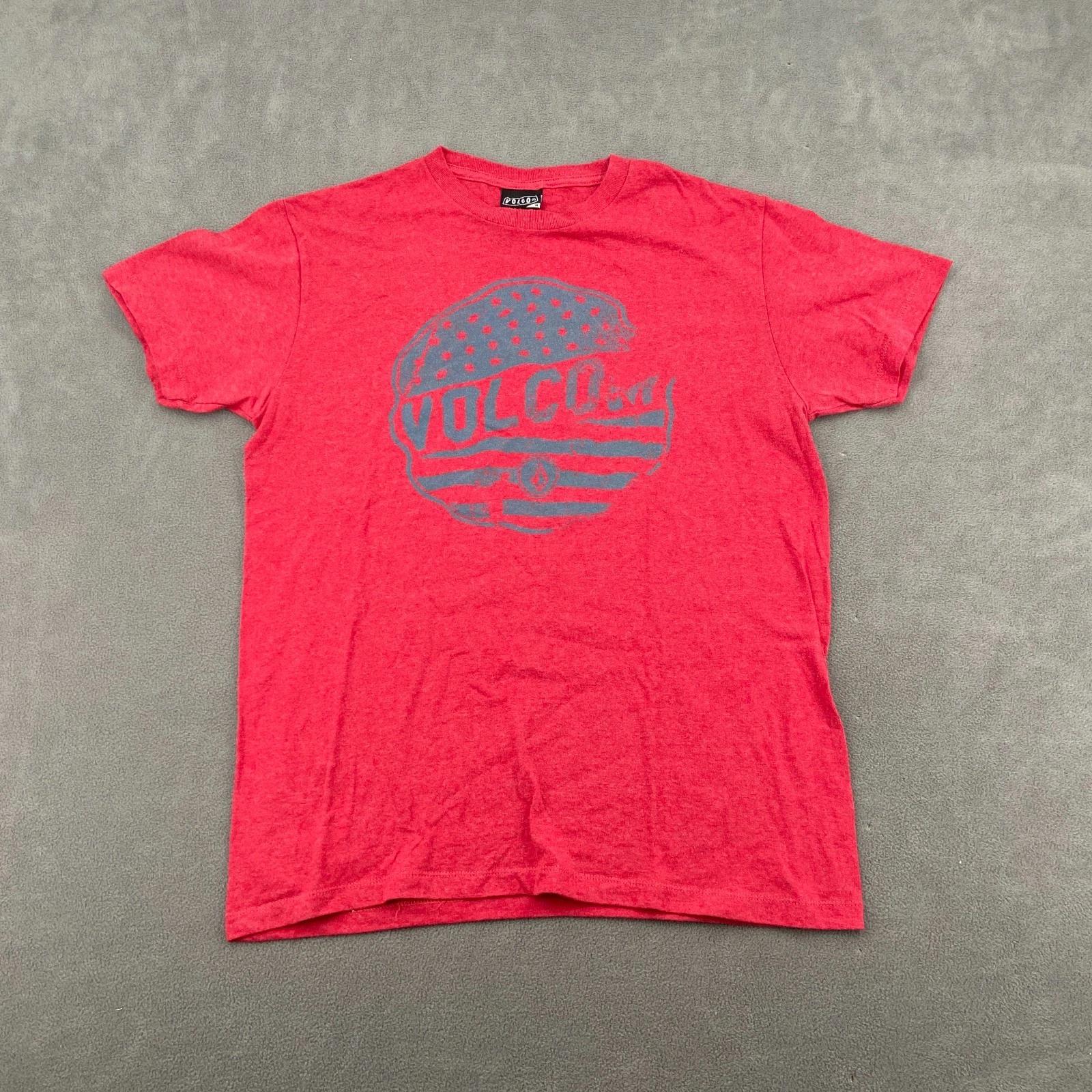 Y2K Volcom Stone T Shirt Mens Medium Red Gray Graphic Cotton Grunge Surf Skate S