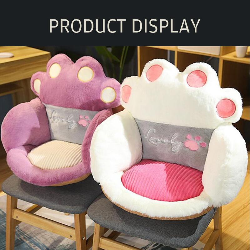 Cat Bear Paw Plush Seat Cushion Indoor Floor Stuffed Sofa Colorful Animal Decor Pillow Thick Stool Butt Office Cushion 2 Size