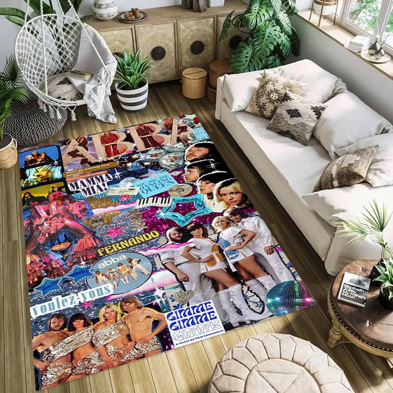 Tappeto ABBA Iconic Music Legacy Adatto a tutte le stagioni Tappetini da pavimento Regali di Natale Tappetino protettivo Decorazione per dormitorio