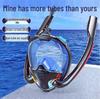 Full Face Snorkeling Mask with Dual Tubes and Silicone Seal for Adults and Kids - Anti-Leak, Dry Freediving Goggles