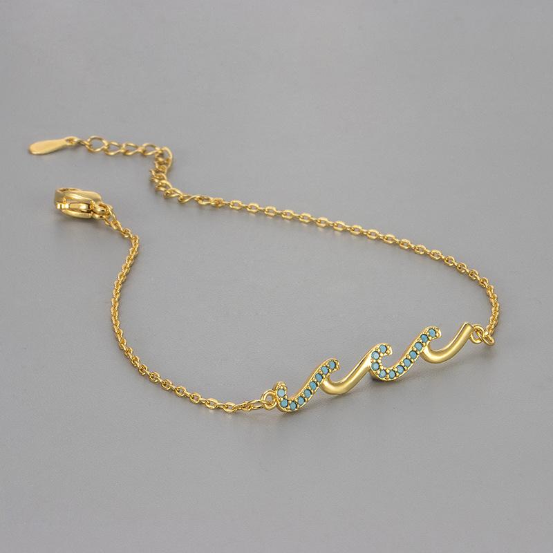 Luxury Rhinestone Wave Bracelet For Women Fashionable Versatile Elegant Chain Bangle High End Jewelry Accessory
