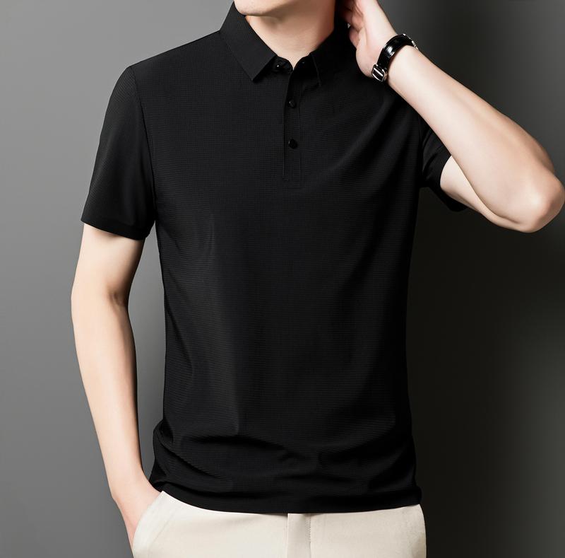 Ice Silk POLO Shirt Short-sleeved T-shirt Casual Polo Shirt T-shirt