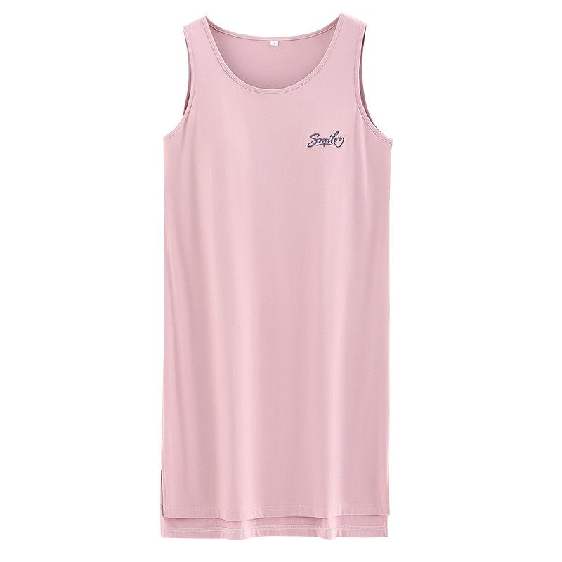 Summer Nightgown with Chest Pad - Plus Size, Lightweight, Cool Vest Style Loose Dress for Women