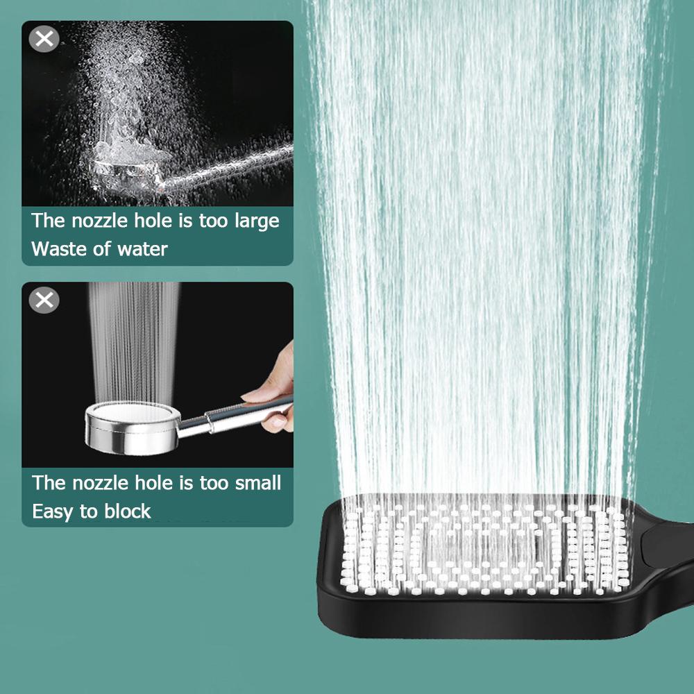 4 Modes Adjustable Rainfall Shower Black Large Flow Shower Head High Pressure Water Saving Eco Shower Mixer Bathroom Accessories