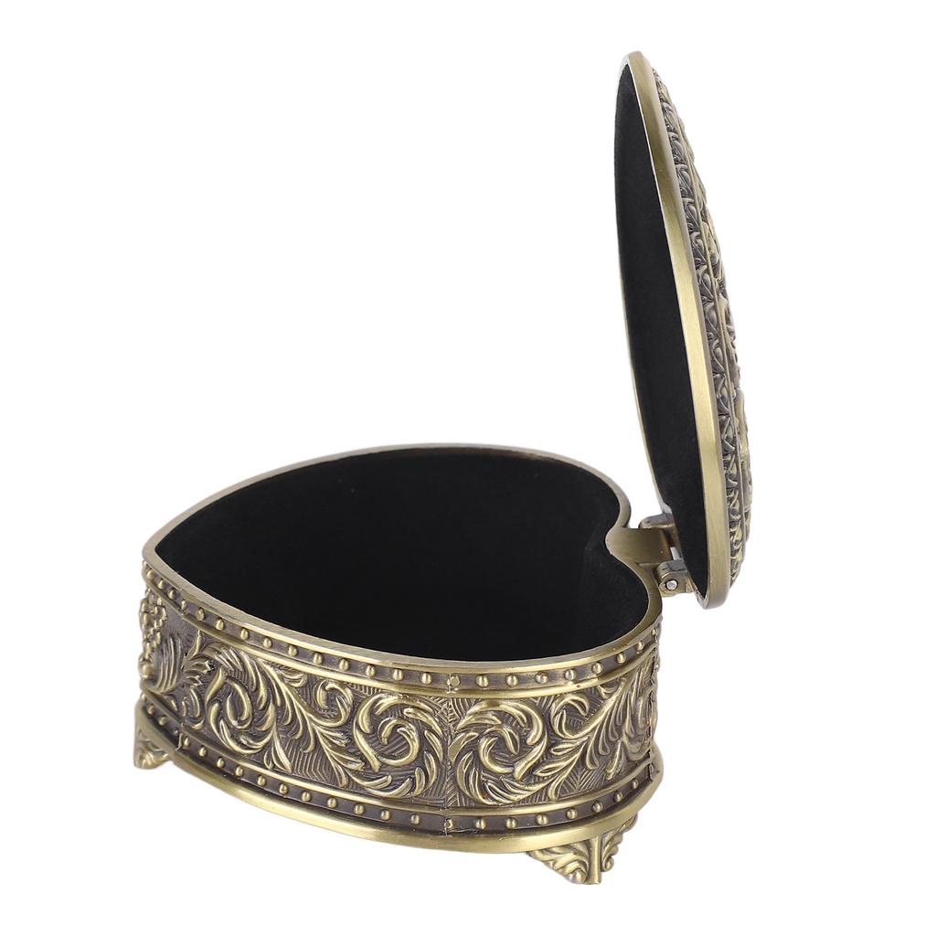 Kovová šperkovnice ve tvaru srdce Slitina Vintage krabička na drobnosti ve tvaru srdce Lehká krabička na drobnosti ve tvaru srdce pro brože, prsteny, náušnice