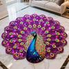 3D Peacock Pattern Plush Rug Non-Slip Backing Easy To Clean Various Sizes Living Room