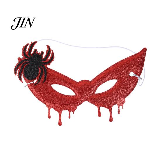 Comfortable Half Face Costume Masque Halloween Masque, Glitter Eye Horror Skull Bat Spider Dress Up Accessory for Cosplay Costume, Masquerade,
