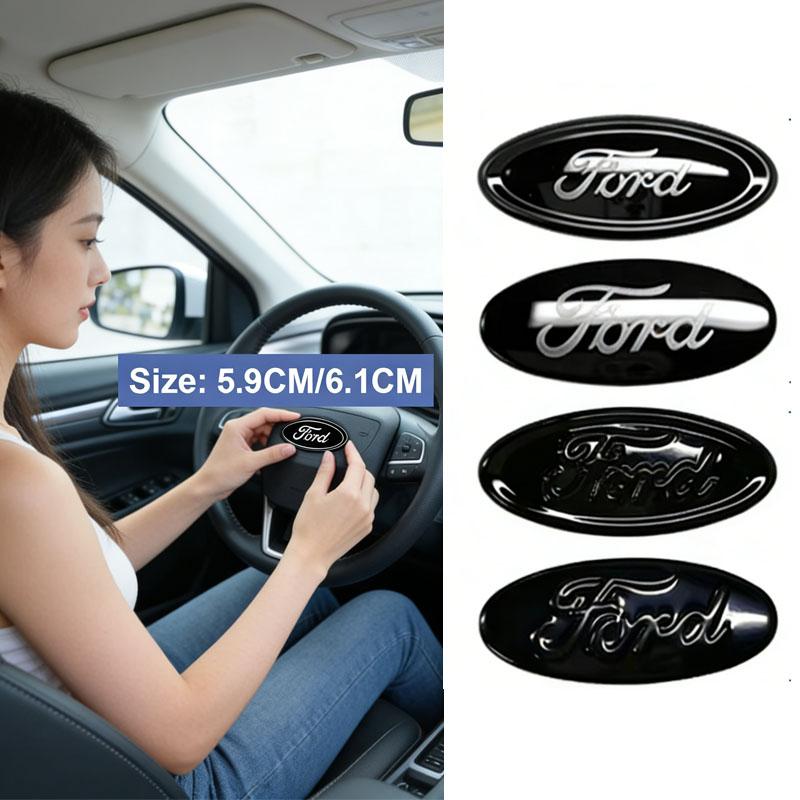 AAANF1 Car Steering Wheel Center Cover Sticker Decal For Ford Kuga Fiesta ST Line Focus Mustang Escape Ranger MK3 Mondeo MK2 Transit