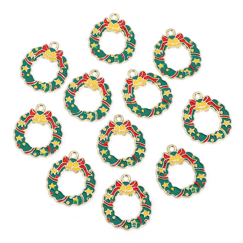 10-20pcs/lot Christmas Series Alloy Enamel Cute Pendant Santa Claus Elk Snowman Shape Charms For DIY Bracelet Necklace Accessory