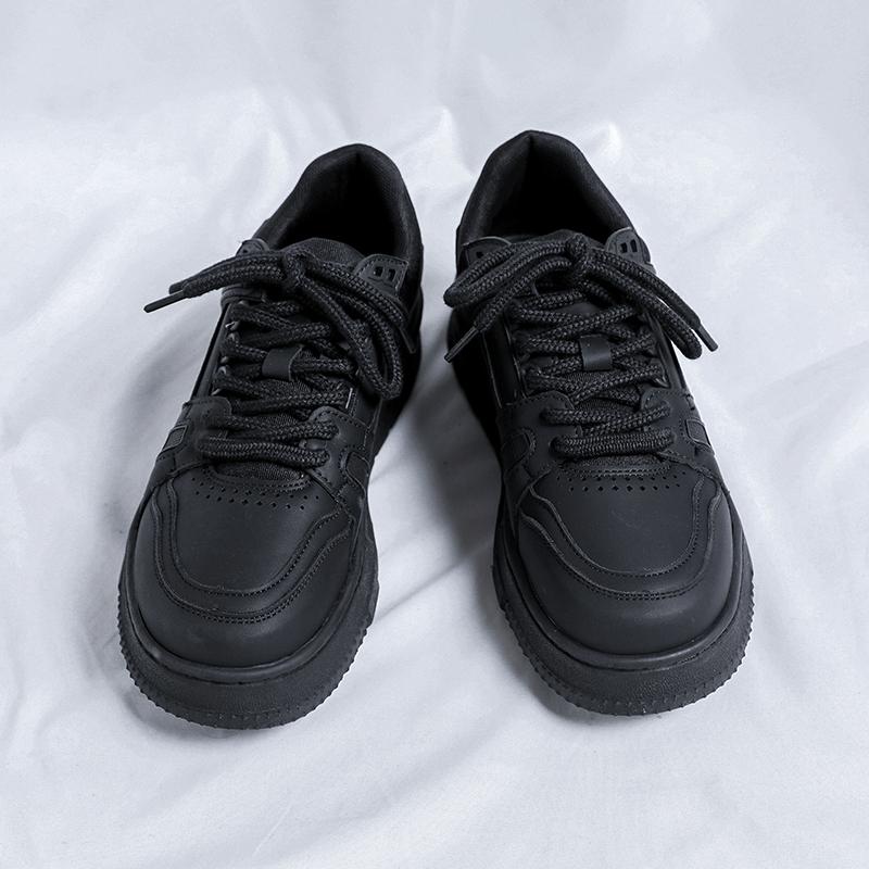 Youth Teenage Retro Leather Shoes Solid Color Men's Casual Sneakers Outdoor Male Skateboard Footwear Antiskid Man Treking Shoes