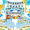 Germany Oktoberfest Party Set: Tableware, Banner, Balloons, Honeycomb Decorations