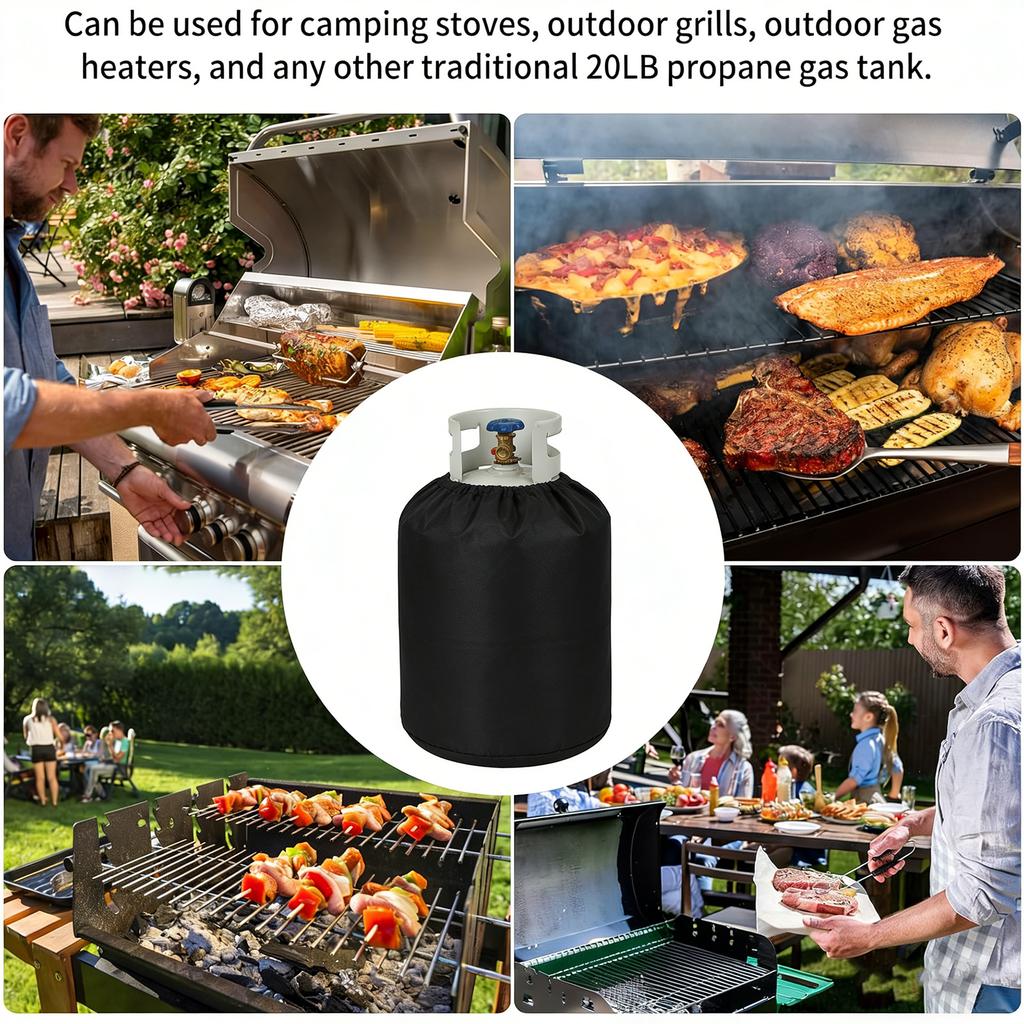 Customizable Dark Dust Proof Gas Storage Enclosure With Bottom Tie Cord And Control Access Outdoor Gas Tank Cover