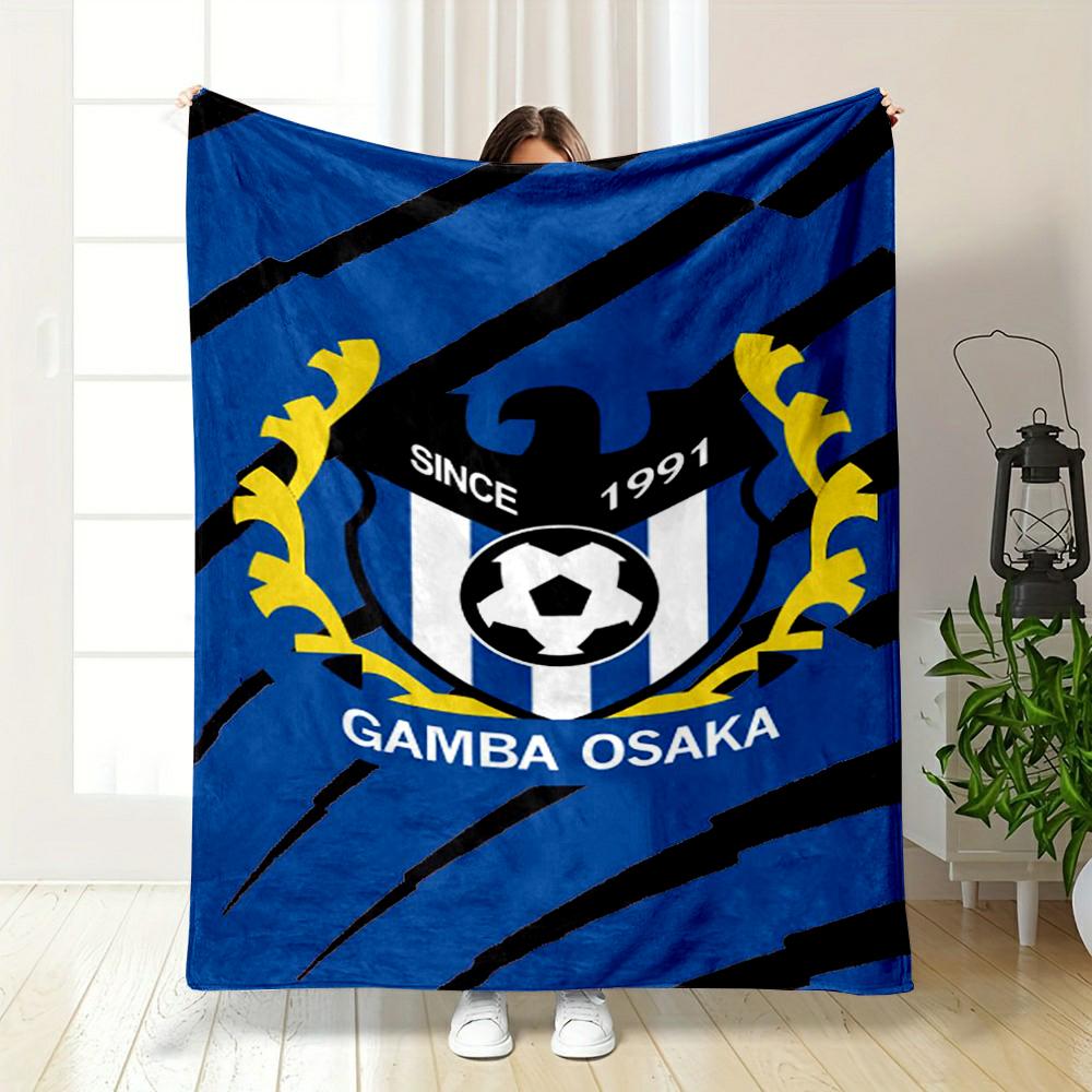Gamba Osaka Logo Design printed Flannel blanket for bedroom, living room, sofa, and nap
