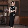 Sleeveless black national style new Chinese Suzhou long cheongsam improved young women's high sense can be worn daily in summer