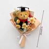 Mini Dr Bear Flower Bouquet Artificial Flowers Mother'S Day Gift Flowers Handmade Knitting Flower For Graduation Birthday Decor