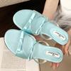Fashion Elegant Bow Polka Dot Design Brand Slipper Women Fashion Narrow Band Slide Sandal Comfort Soft Bottom Dresses Sandalias De Mujer