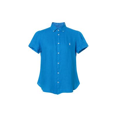 Polo PE24 Camicia a Maniche Corte Monopetto Ricamata con Pony Donna camicie Blu 211874919-007