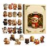 2026 Christmas Countdown Calendar Pendant 2D Flat Acrylic Animal-Theme Ornament 24Days Owl Ornament Countdown Calendar Xmas Gift