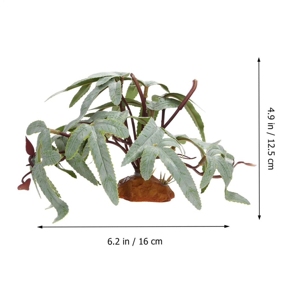 Plants For Reptile Terrarium Realistic Fake Greenery Decor Bearded Dragon Artificial Leaves For Freshwater Desert Fish Turtle