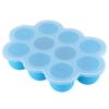 Silicone Food   Tray 10 Holes Reusable Container with Lid for Homemade Baby Food(Blue )