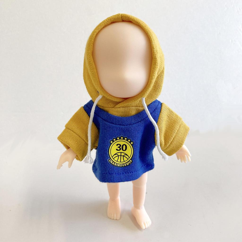 Sweat à capuche style bavoir de basket-ball, 10 cm, Jaune x Bleu, Peluche, Kigurumi, Accessoire, Otaku, Poupée, Mascotte, Kpopdoll, Costume [Occasion]
