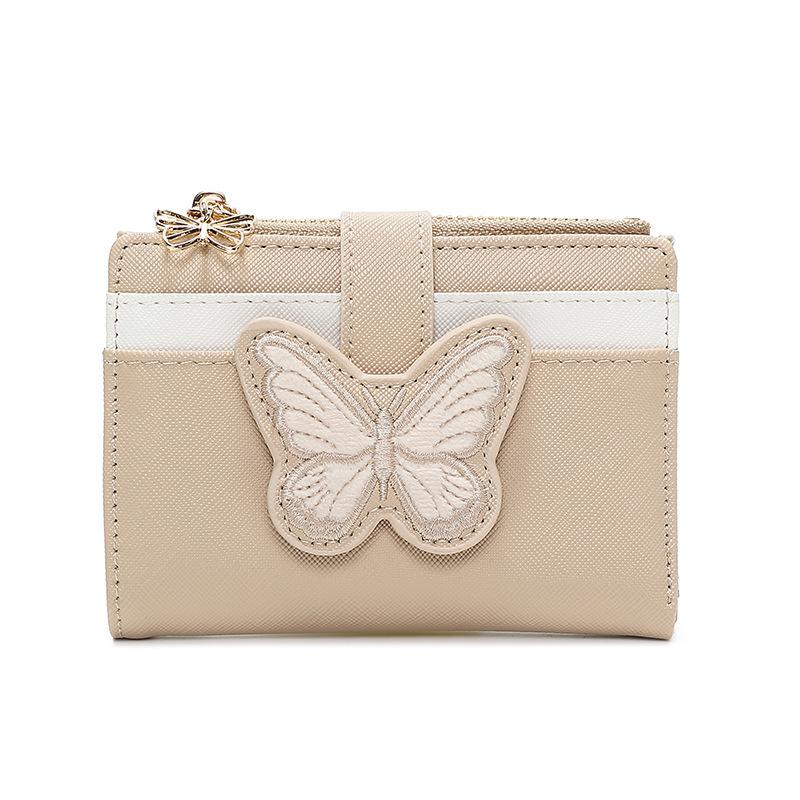 New women's wallet female simple and cute wallet short two-fold zipper wallet card bag integrated