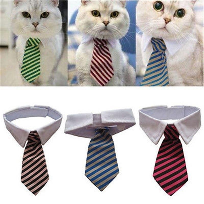 New Pet Supplies Male Dog Cat Grooming Cat Striped Bow Tie Animal Striped Bow Tie Collar Pet Adjustable Christmas Cat Collar