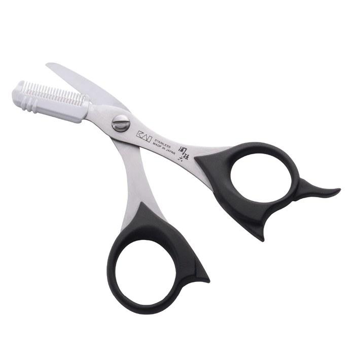 Kai Shunsonroku Beard Scissors with Comb, Detachable - Eyebrow Trim for Men (1 Count)