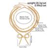 Bohemian Bow Pendant Necklace Vintage Faux Pearl Beaded Collarbone Chain
