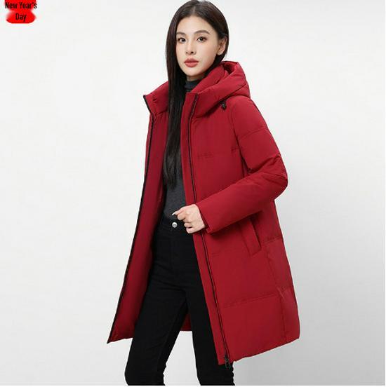 Genuine Women's Long Winter Down Jacket, 2024 New, Thick, 90% White Goose Down