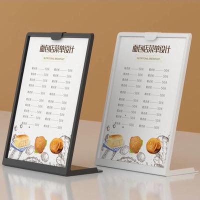 Acryl A4 Menü-Display-Ständer L-förmiger vertikaler Halter Visitenkarten-Display Schreibtisch Klarer Schildständer für Restaurant-Werbung Event