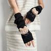 Sweet Cute Knitted Arm Cover Student Fingerless Gloves Cuff Decor Long Hand Sleeves Lolita Princess Elbow Warm Mittens