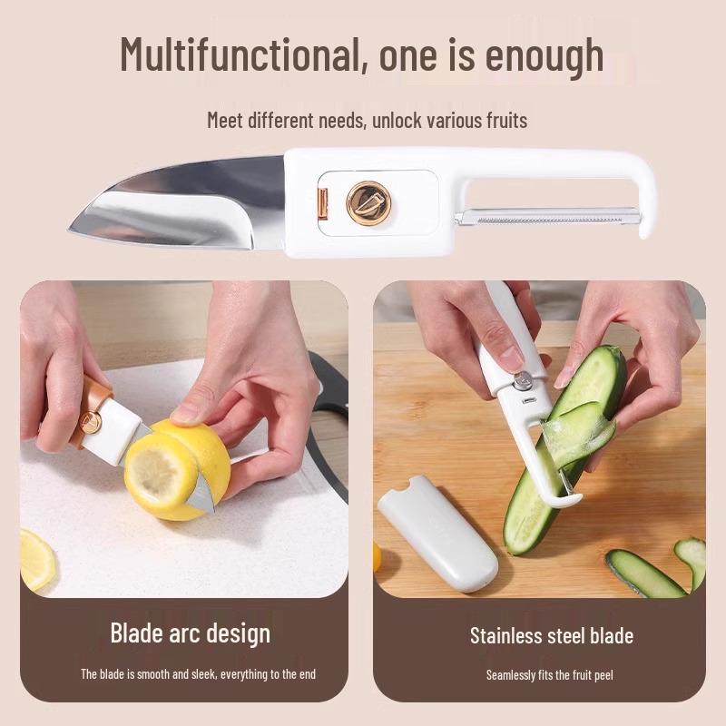 Multifunctional Double-Headed Fruit Peeler Knife for Home and Dorm Use