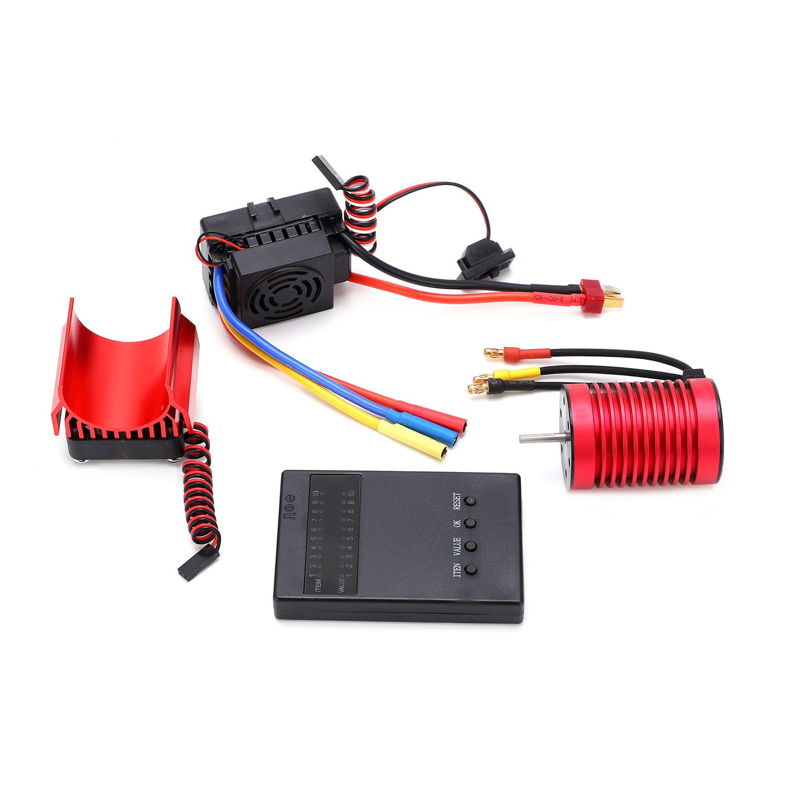 

F540 4370KV Brushless Motor with 60A ESC Programming Card Heat Sink Combo Set for 110 RC Car
