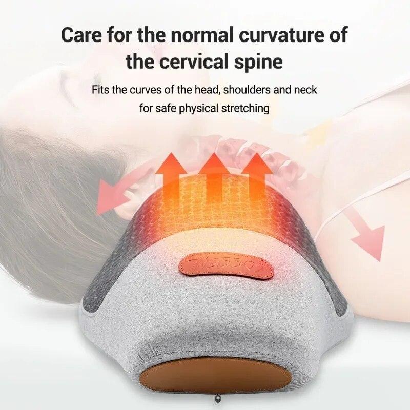 Electric Neck Massage Pillow Heating and Vibration Neck Massager Back Cervical Traction Relax Sleeping Memory Foam Spine Support