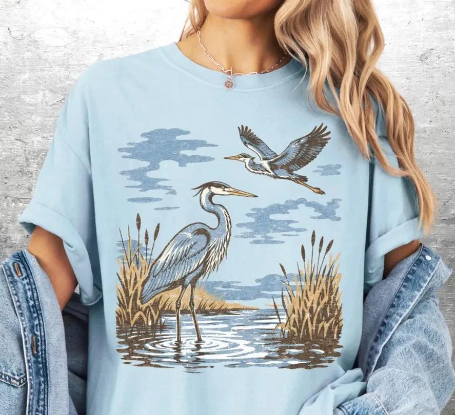 Audubon Bird Watching Illustration Apparel Cottagecore Wildlife Tshirt For Men 3XL