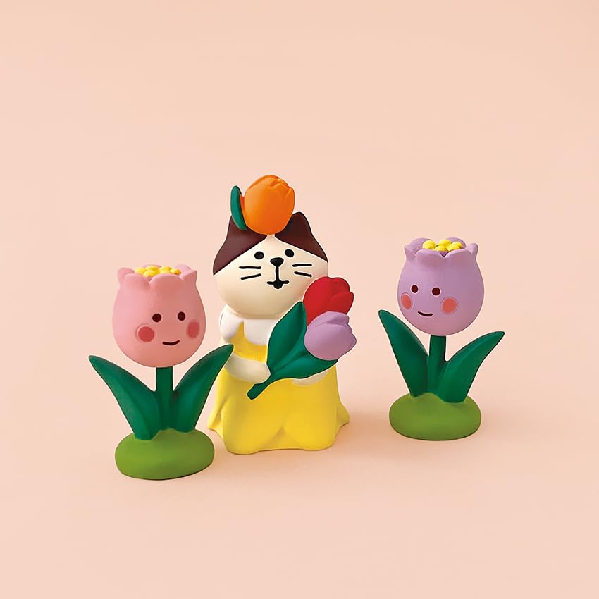 Decor Corporation concombre Flower Cat Tulip Size Approx. W2.8 D2.7 H5 ZCB-38926